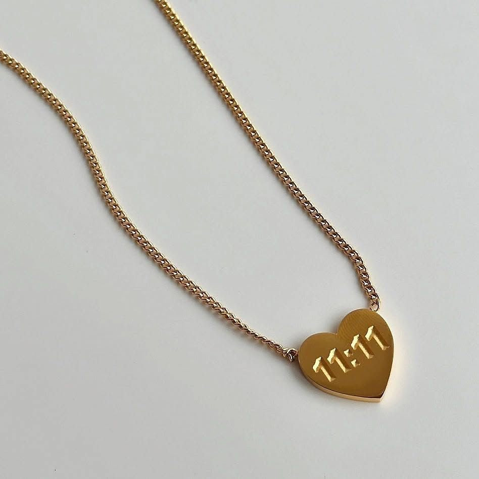11:11 Heart Necklace