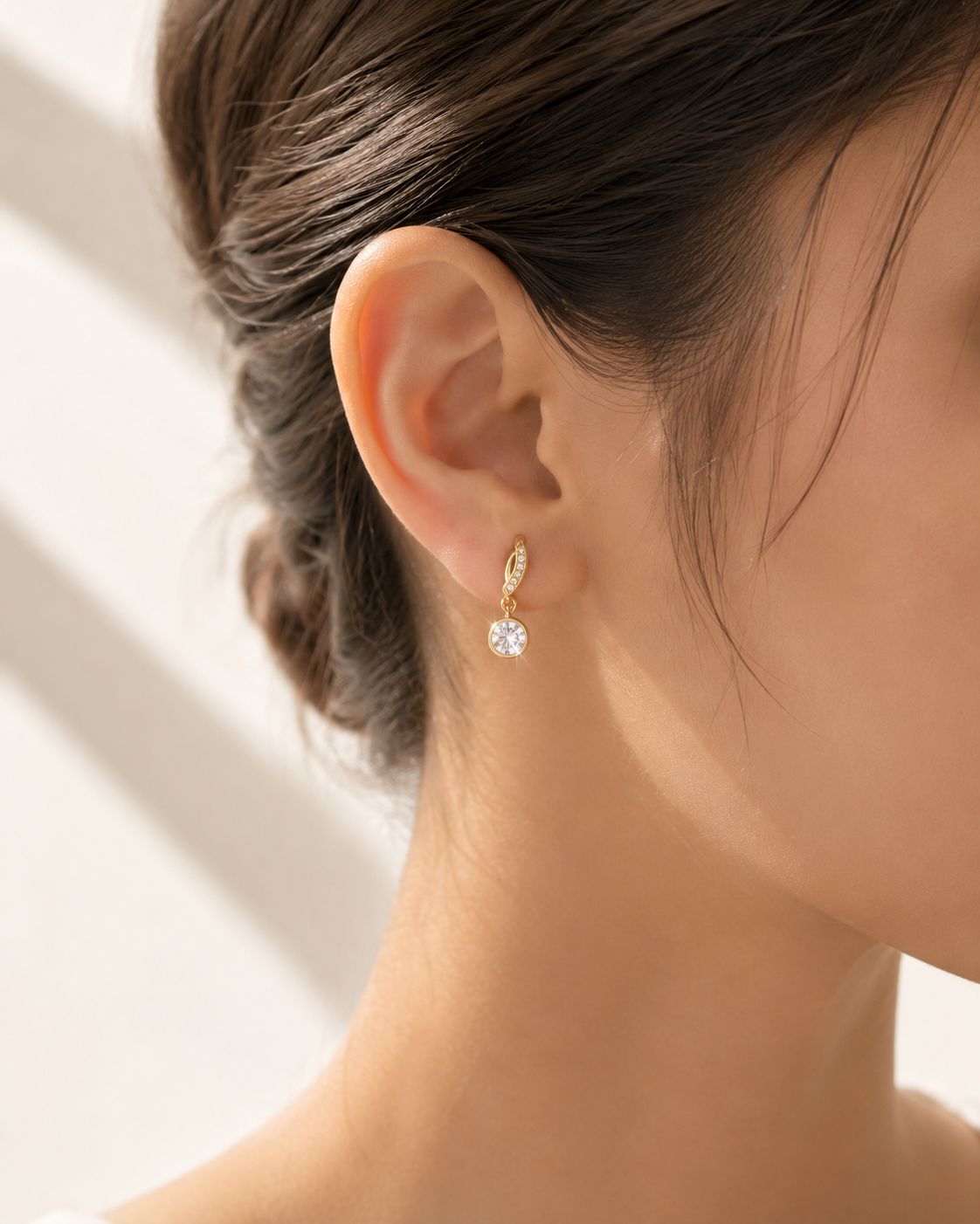 Crystal Leaf Drop Earrings