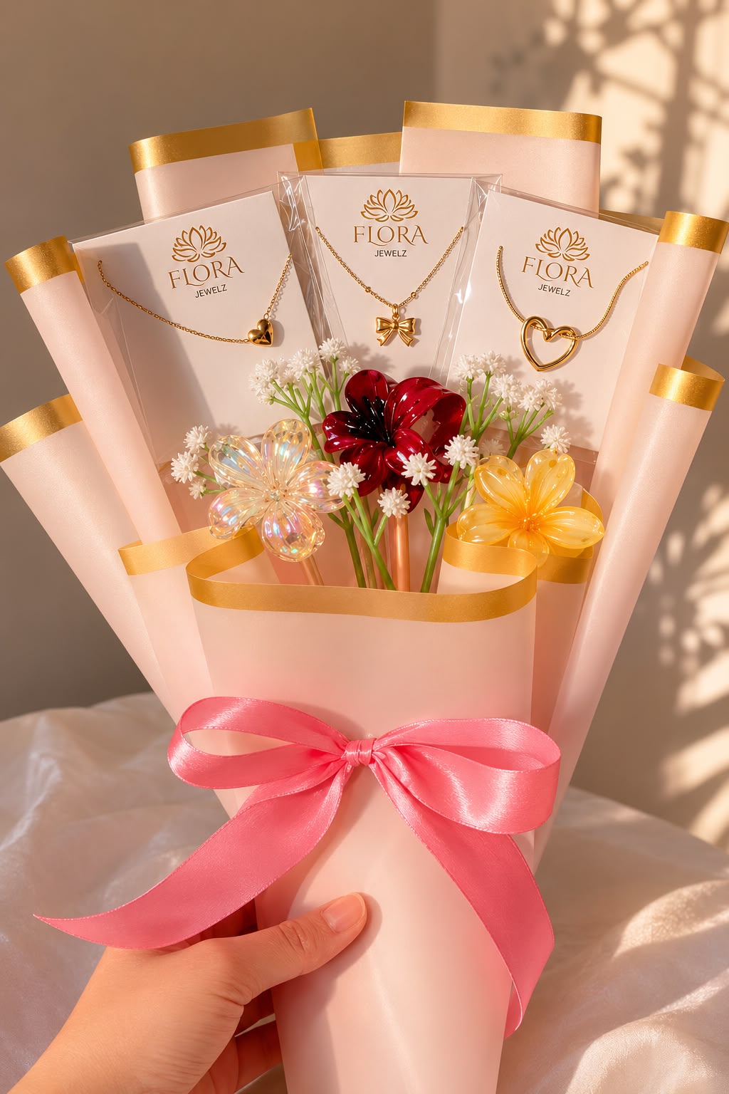 Jewellery and hair accessories bouquet for her