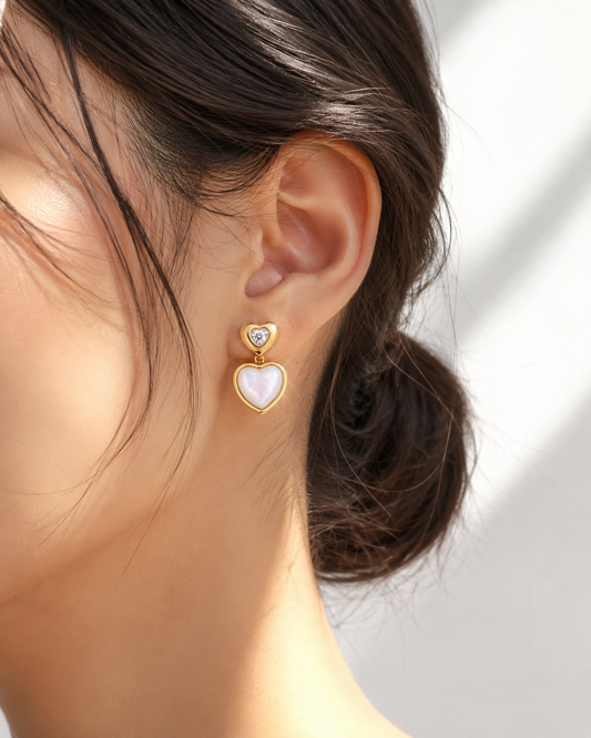 Pearl Love Drop Earrings