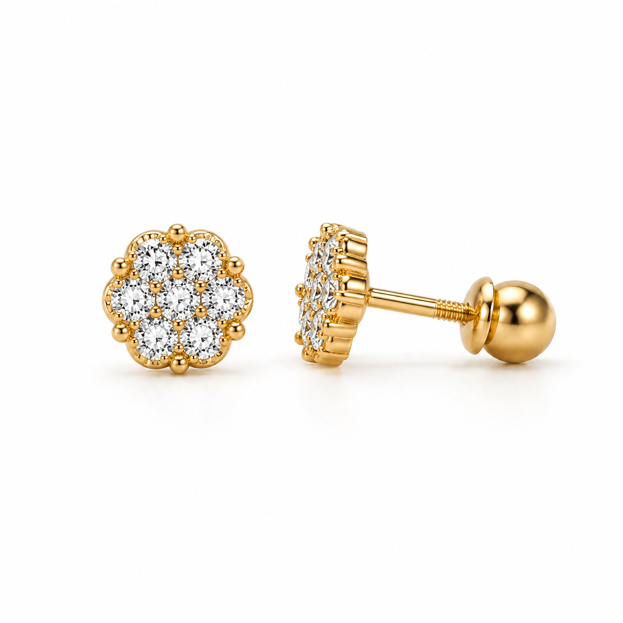 Flower Ball Back Stud