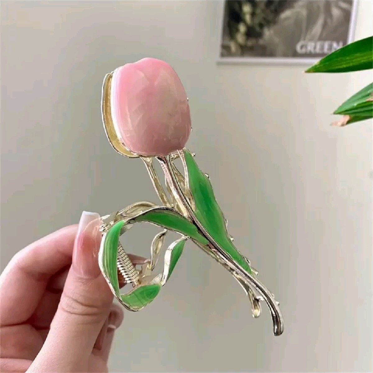 Pink Tulip Hair Clip