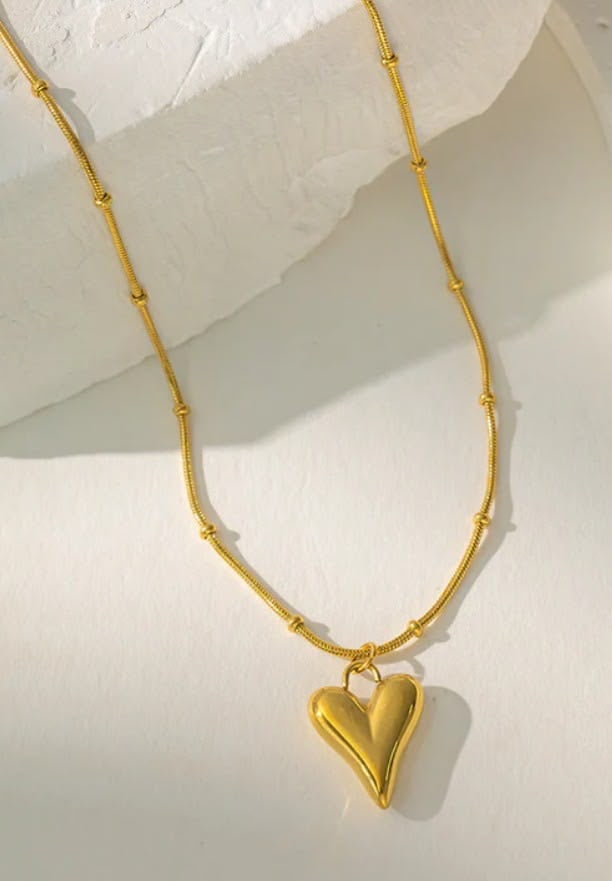 Golden Heart Charm Necklace