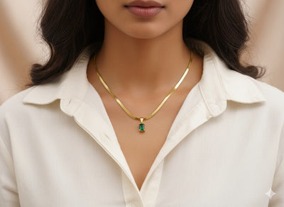 Green stone necklace