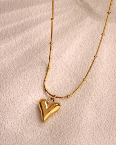 Golden Heart Charm Necklace