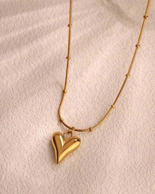 Golden Heart Charm Necklace